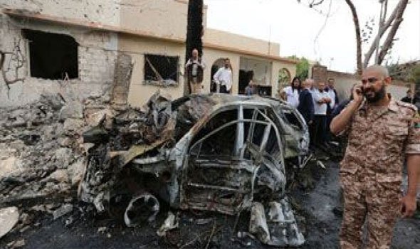 صورة للسيارة بعد تفجيرها